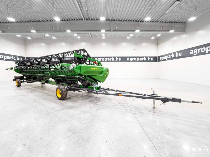 John Deere 730X 9,15 m variable depth grain header, rape side knives, trans