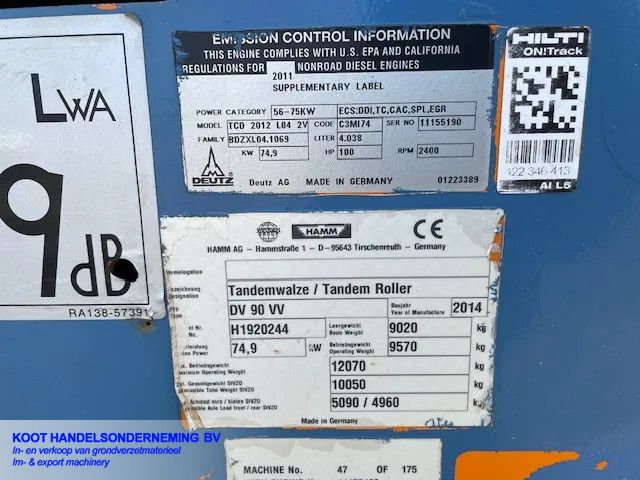 Hamm DV 90 VV (TOP) Orginal Dutch