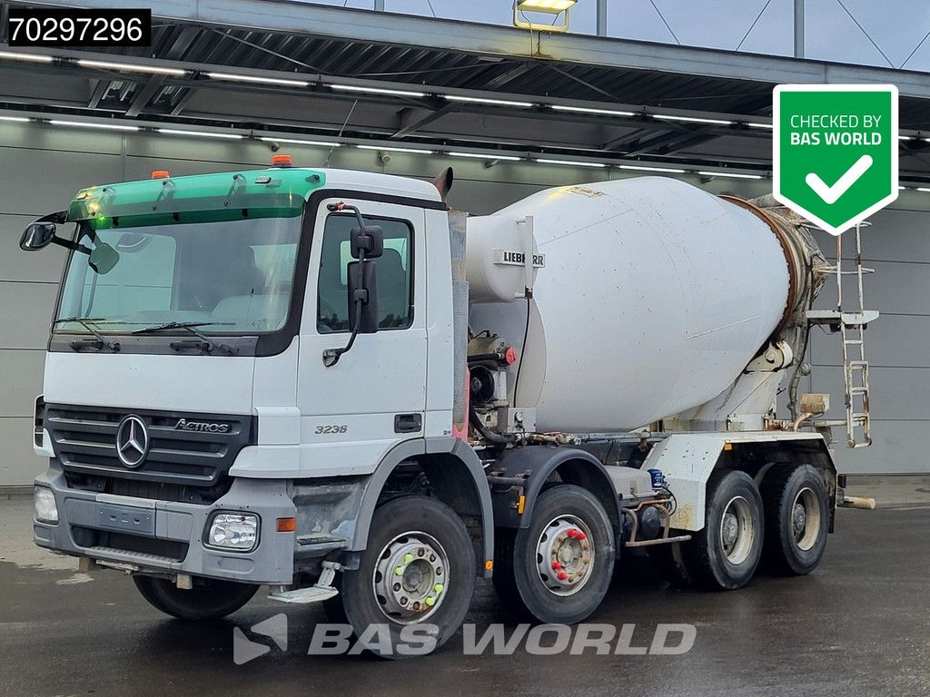 Mercedes Actros 3236 8X4 9m3 Liebherr Mixer Big-Axle Steelsuspension 3-Pedals Euro 3