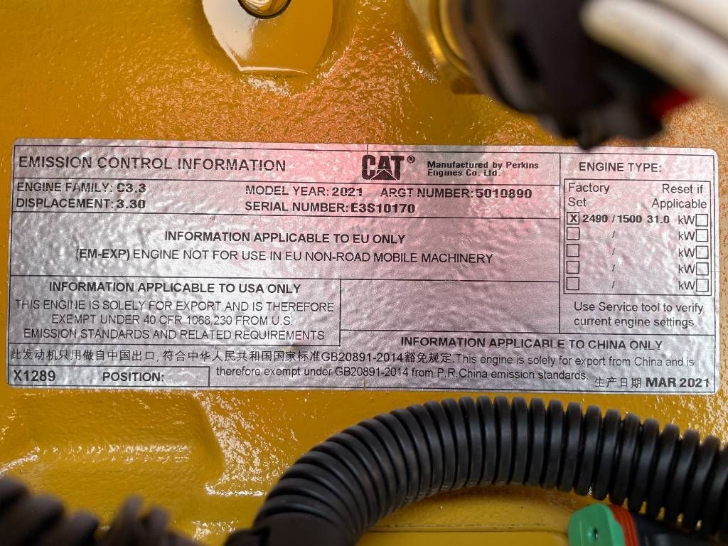 CAT DE33GC - 33 kVA Stand-by Generator Set - DPX-18204