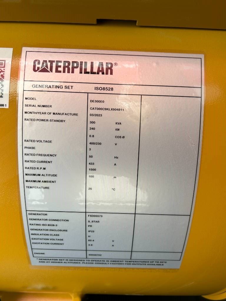 CAT DE300E0 - C9 - 300 kVA Generator - DPX-18021