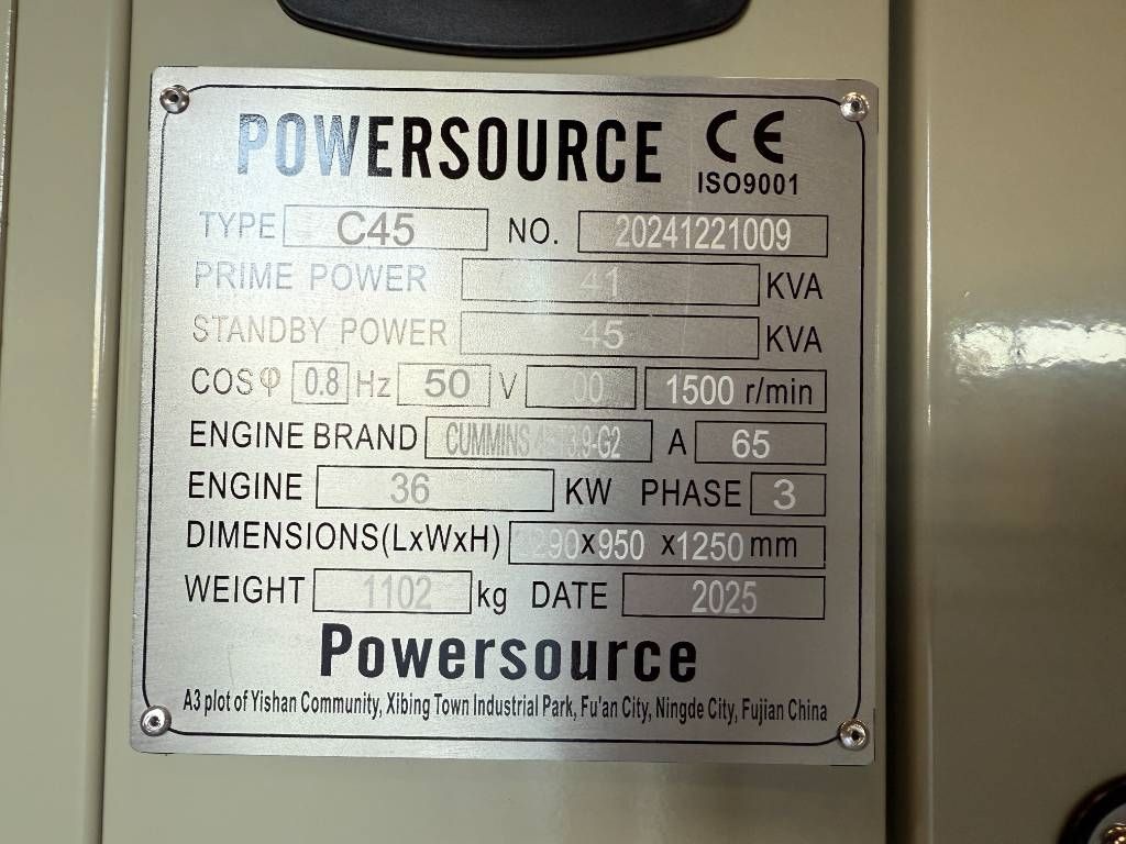 Cummins 4BT3.9-G2 - 45 kVA Generator - DPX-19831