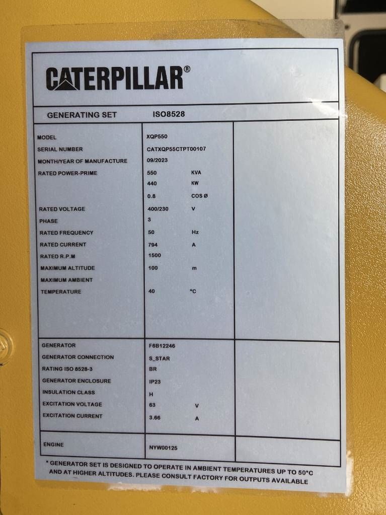 CAT XQP550 - Generator 550 kVA Stage V - DPX-18143