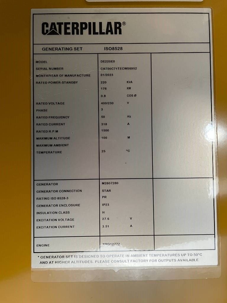 CAT DE220E0 - 220 kVA Generator - DPX-18018