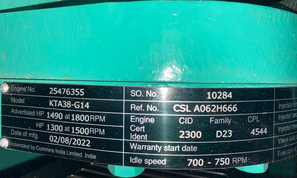 Cummins C1100D5B - 1.100 kVA Open Generator - DPX-18531-O