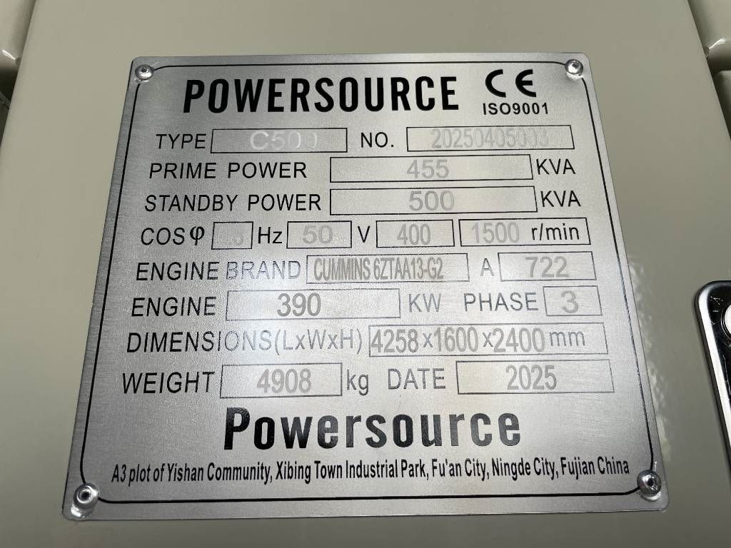 Cummins 6ZTAA13-G4 - 500 kVA Generator - DPX-19845