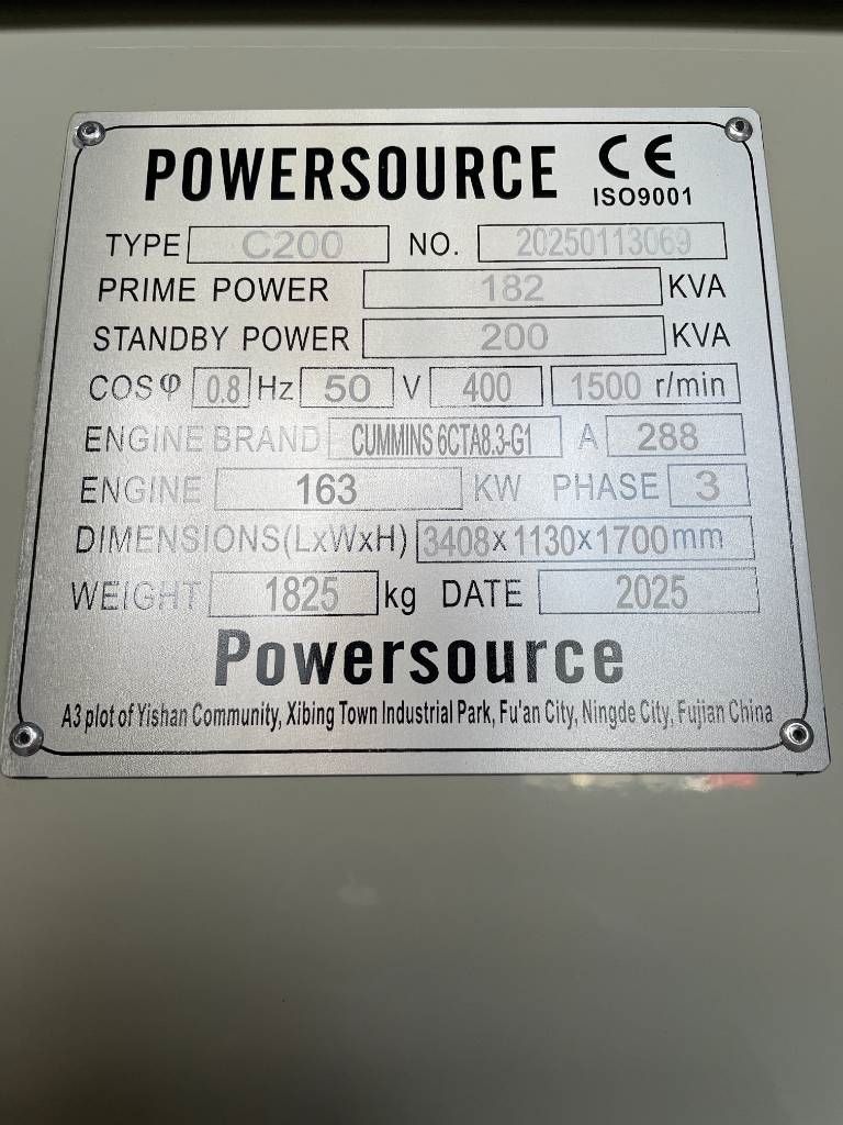 Cummins 6CTA8.3-G1 - 200 kVA Generator - DPX-19839