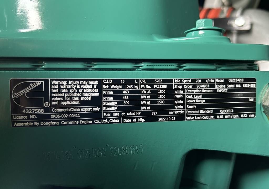 Cummins C550D5 - 550 kVA Generator - DPX-12642
