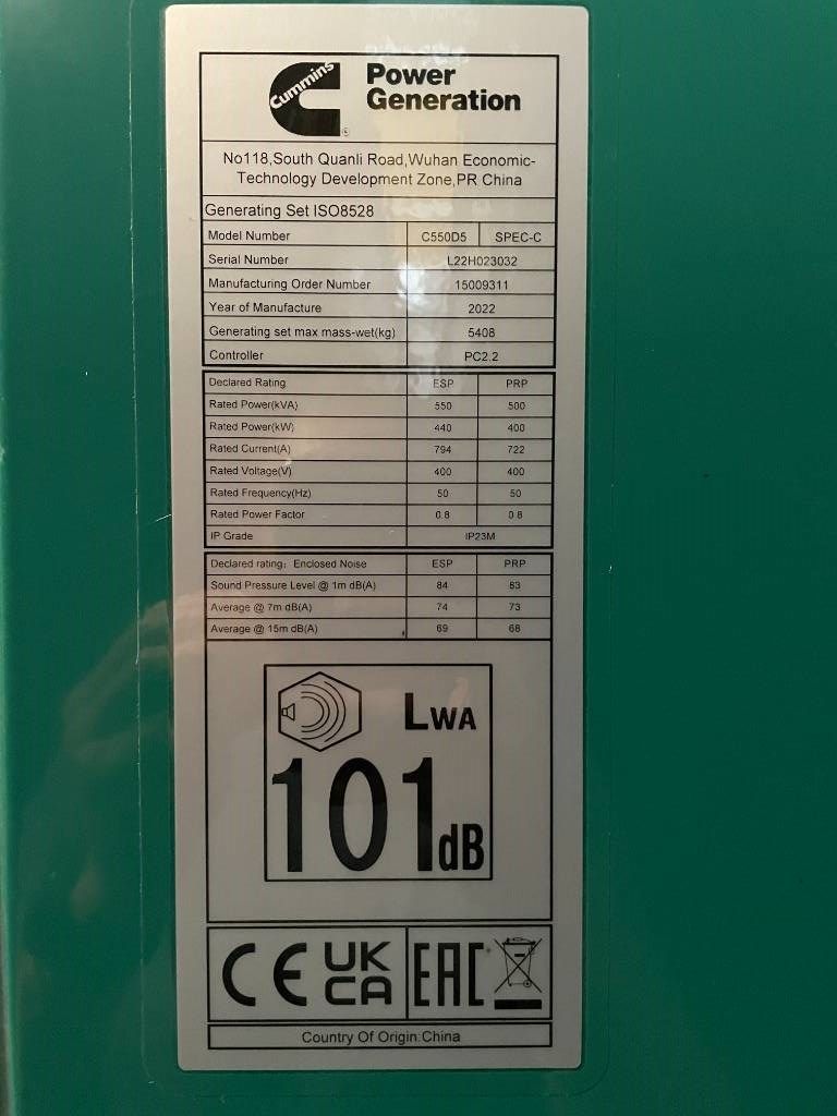 Cummins C550D5 - 550 kVA Generator - DPX-18522