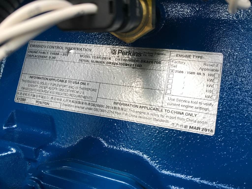 FG Wilson P65-5 - 65 kVA Genset - DPX-16006