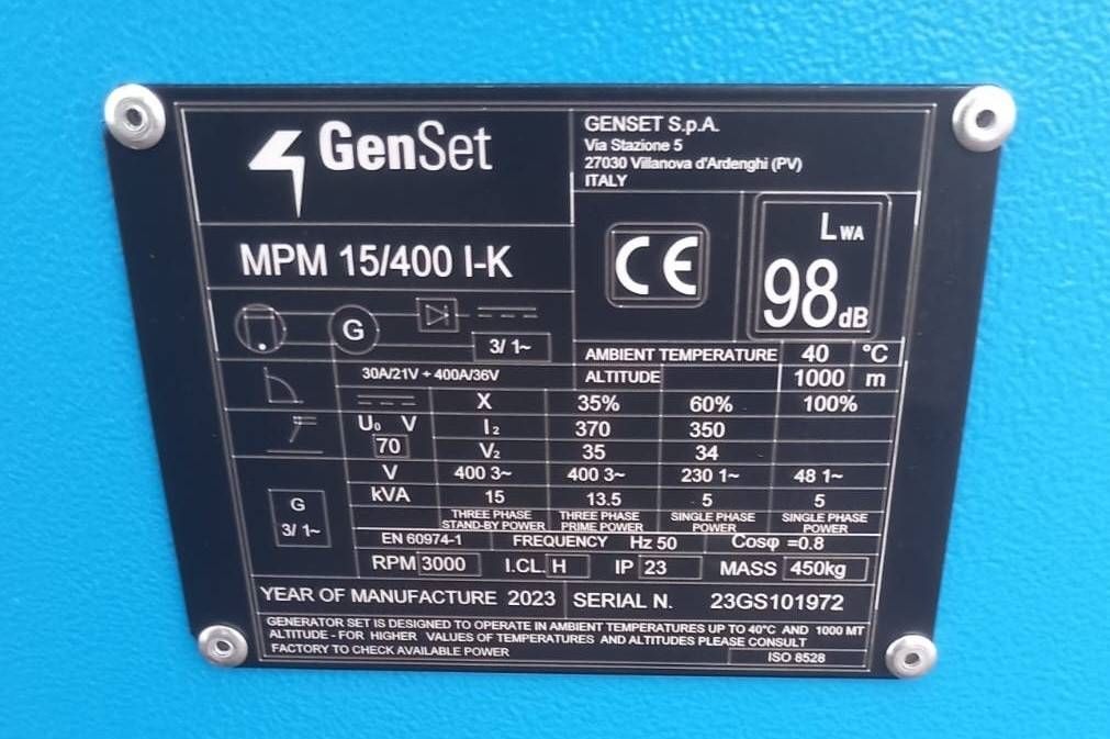 Genset MPM 15/400 I-K - Welding Genset - DPX-35500