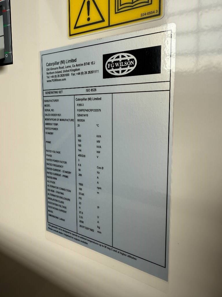 FG Wilson P200-3 - 200 kVA Genset - DPX-16011