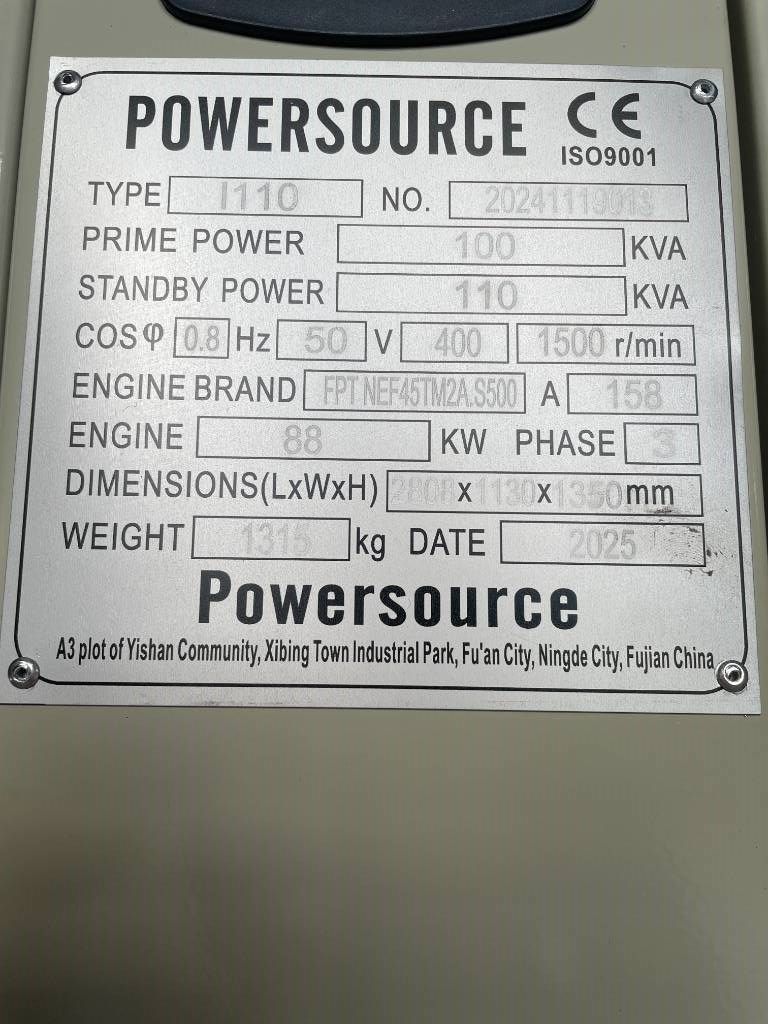 Iveco NEF45TM2A - 110 kVA Generator - DPX-19791