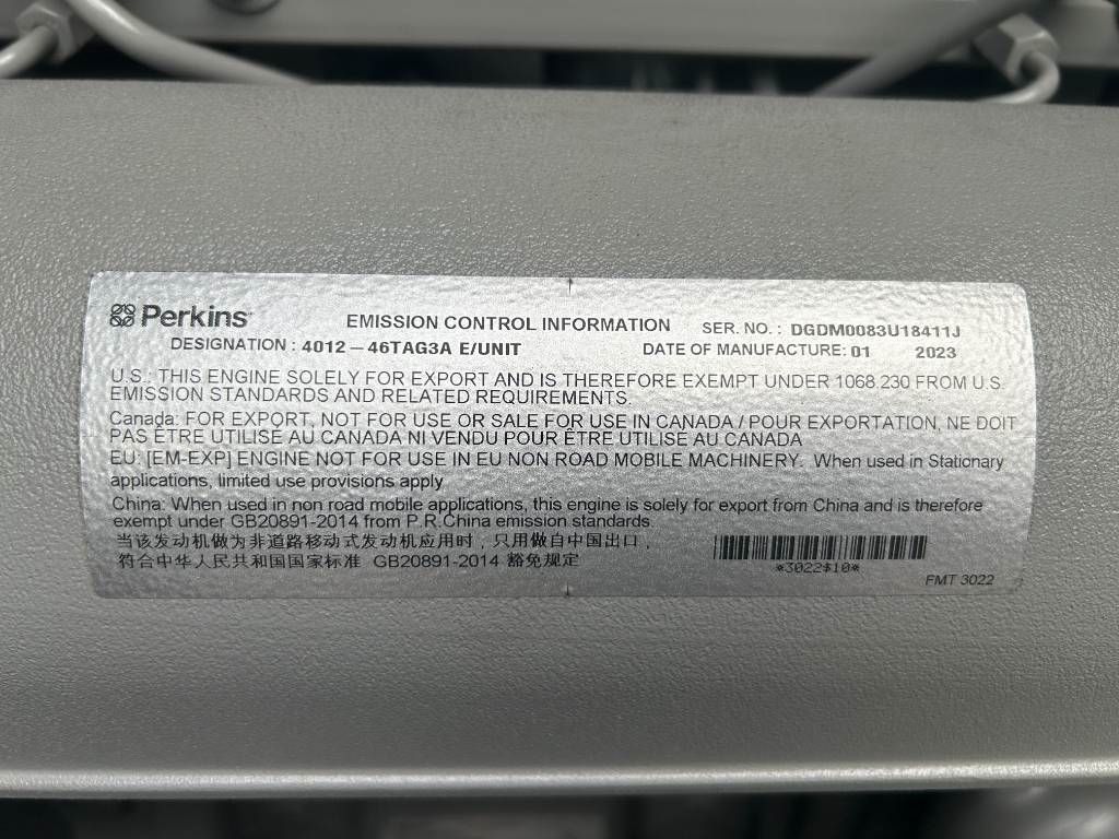 Perkins 4012-46TAG3A - 1.880 kVA Generator - DPX-19824