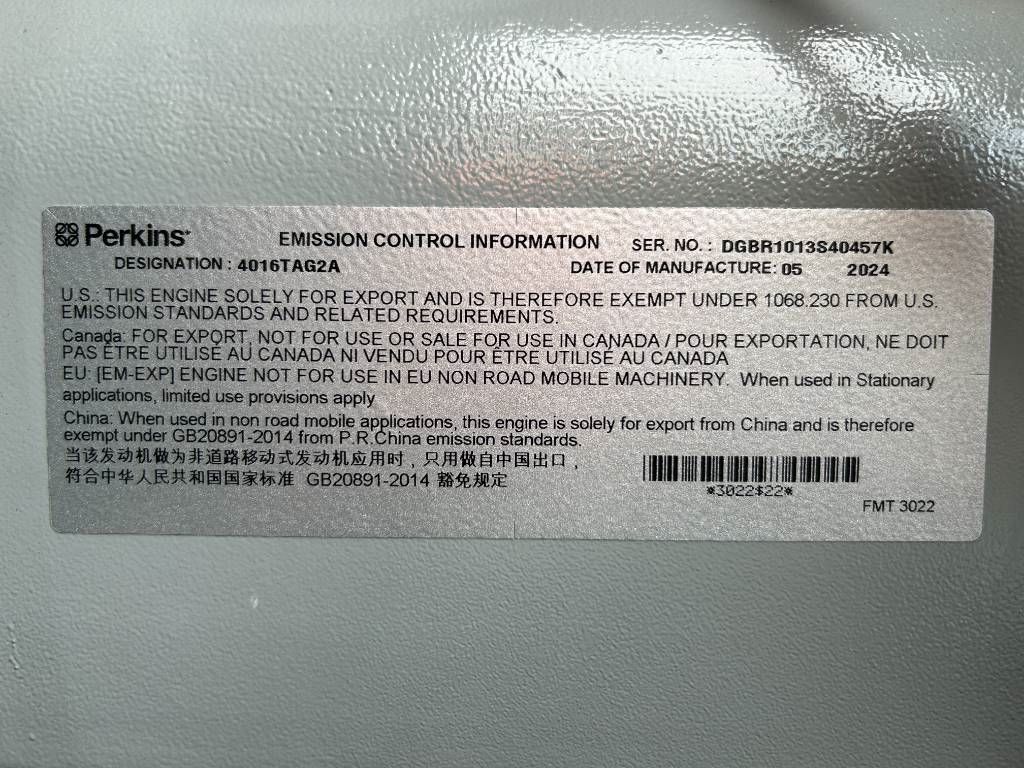 Perkins 4016-TAG2A - 2.200 kVA Generator - DPX-19826