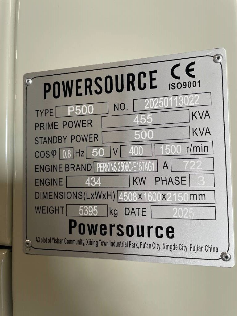 Perkins 2506C-E15TAG1 - 500 kVA Generator - DPX-19813