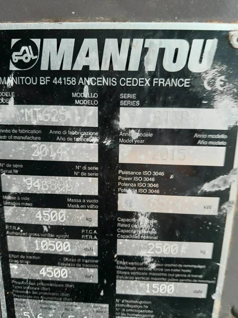 Manitou MT 625 verreiker met vorken