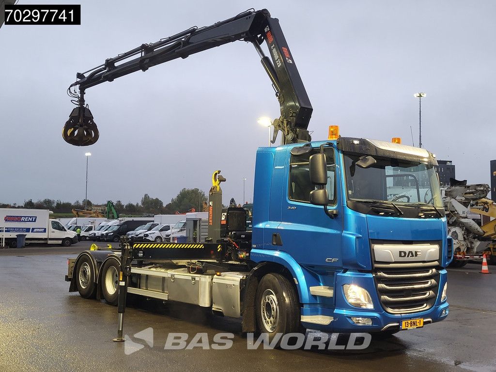 DAF CF CF 340 6X2 Hiab ULT21S56-D-ITF Hooklift Hiab X-HIDUO 228 E-3 Crane Lift+steering Axle Automatic Euro 6