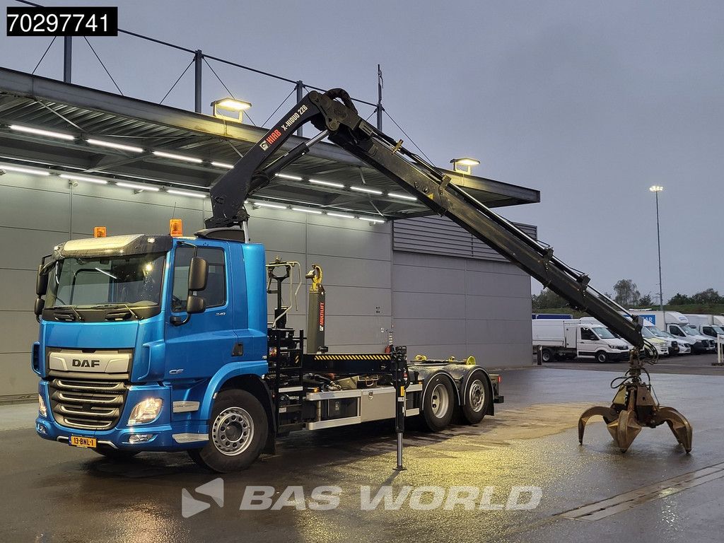 DAF CF CF 340 6X2 Hiab ULT21S56-D-ITF Hooklift Hiab X-HIDUO 228 E-3 Crane Lift+steering Axle Automatic Euro 6