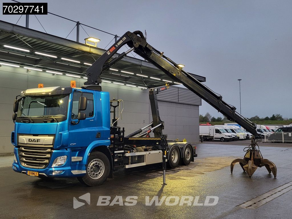 DAF CF CF 340 6X2 Hiab ULT21S56-D-ITF Hooklift Hiab X-HIDUO 228 E-3 Crane Lift+steering Axle Automatic Euro 6