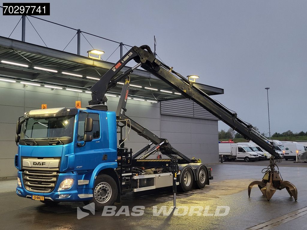 DAF CF CF 340 6X2 Hiab ULT21S56-D-ITF Hooklift Hiab X-HIDUO 228 E-3 Crane Lift+steering Axle Automatic Euro 6