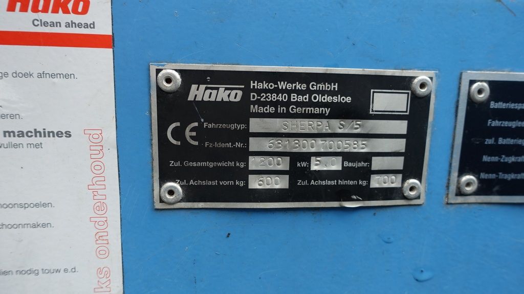 Hako Electro trekker Sherpa S/5 48 volts met acculader