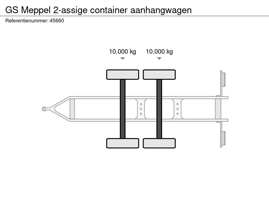 GS Meppel 2-assige container aanhangwagen