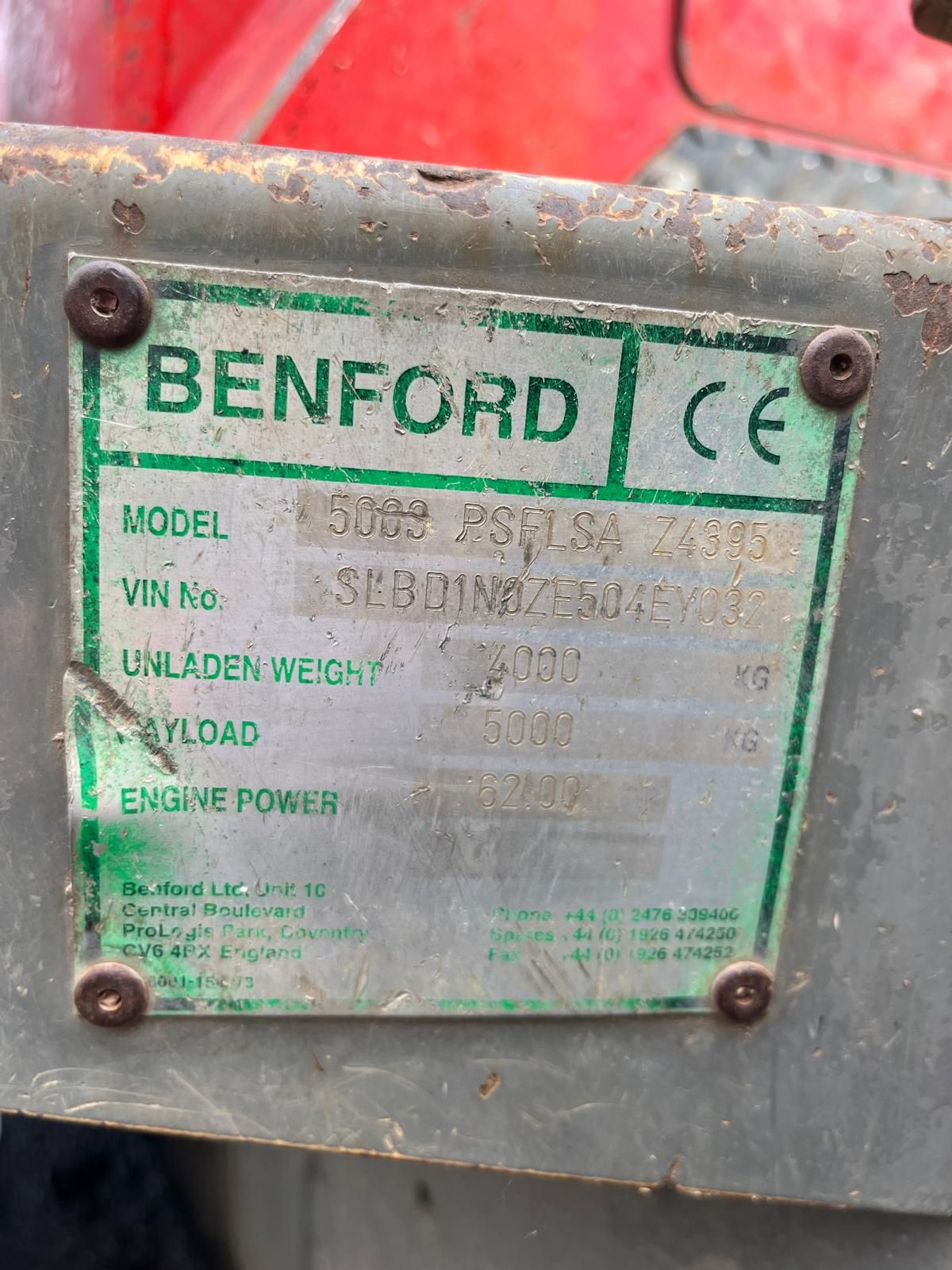 Benford wieldumper 5m3 kiepbak