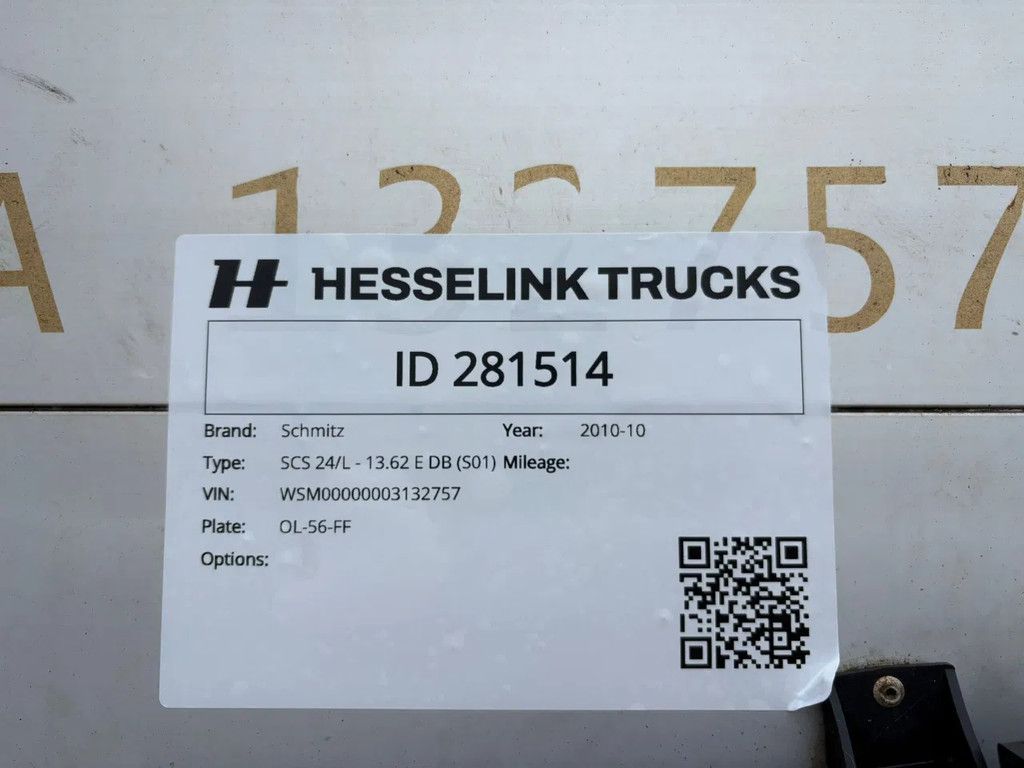 Schmitz Cargobull S01 SCS 24 Schuifzeil/Schuifdak Schijfremmen NL Trailer APK/TUV 09-01-2026