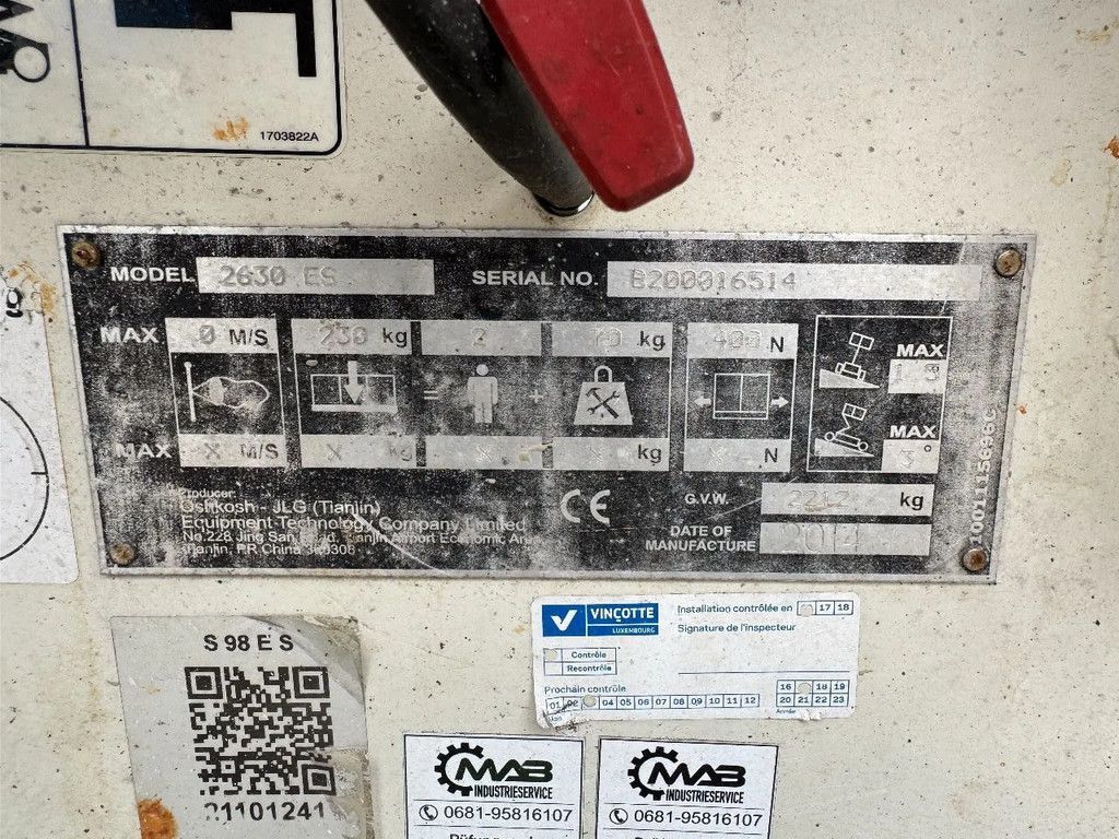 JLG 2630ES Hoogwerker Schaarhoogwerker