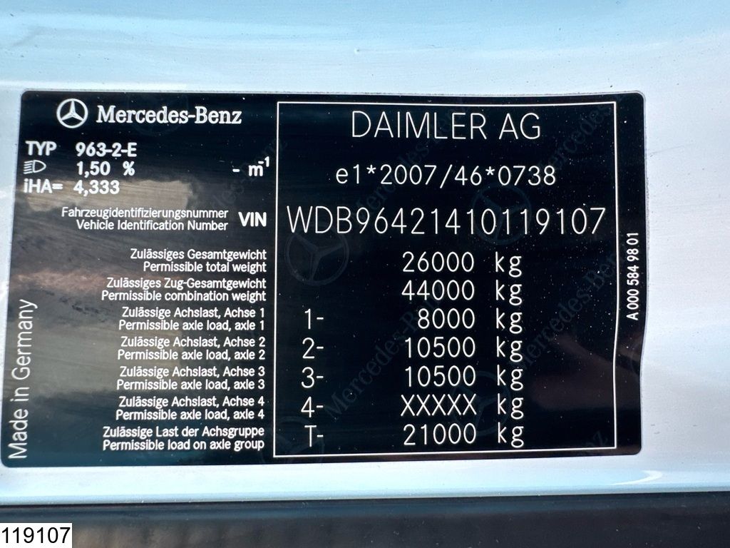 Mercedes Arocs 2636 6x4, EURO 6, Palfinger, Leaf suspension