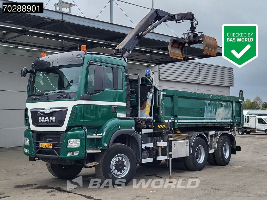 MAN TGS TGS 33.440 6X6 NL-Truck 12m3 Jansen Tipper HMF 1643 Crane Steering-Axle Big-Axle Automatic Euro 6