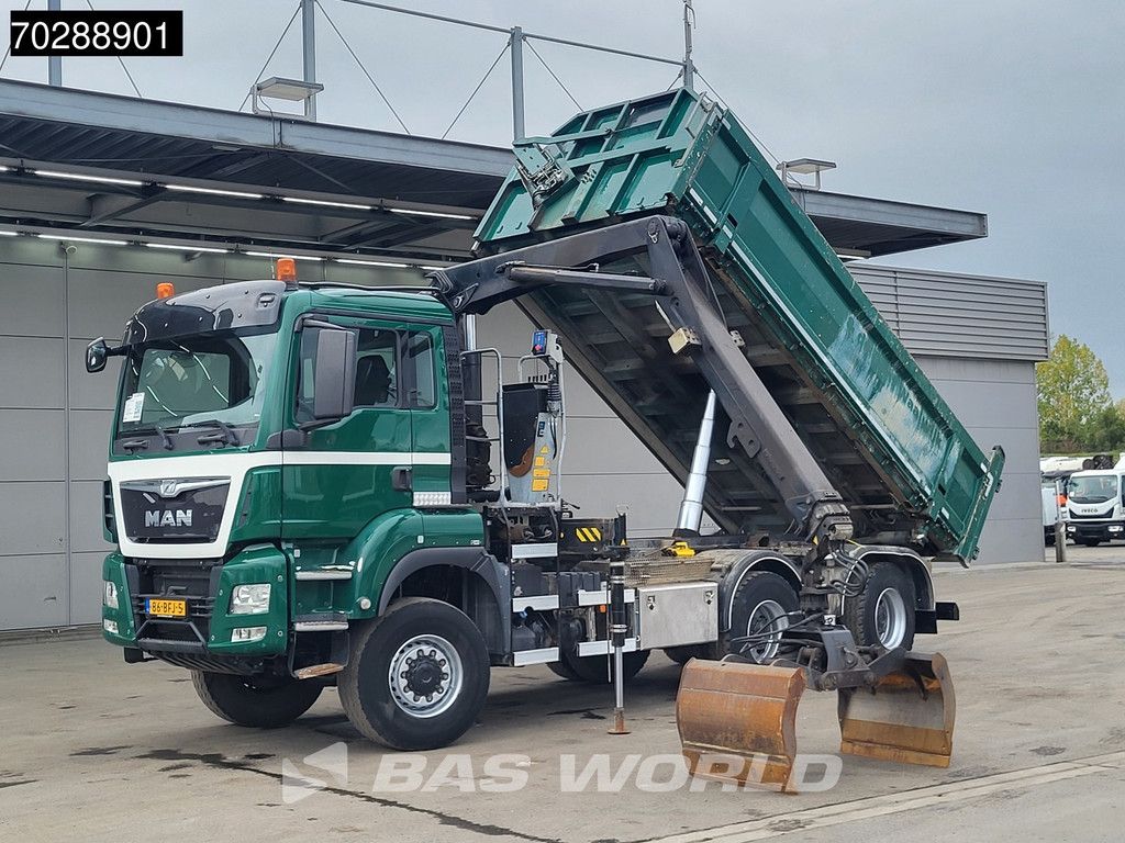 MAN TGS TGS 33.440 6X6 NL-Truck 12m3 Jansen Tipper HMF 1643 Crane Steering-Axle Big-Axle Automatic Euro 6