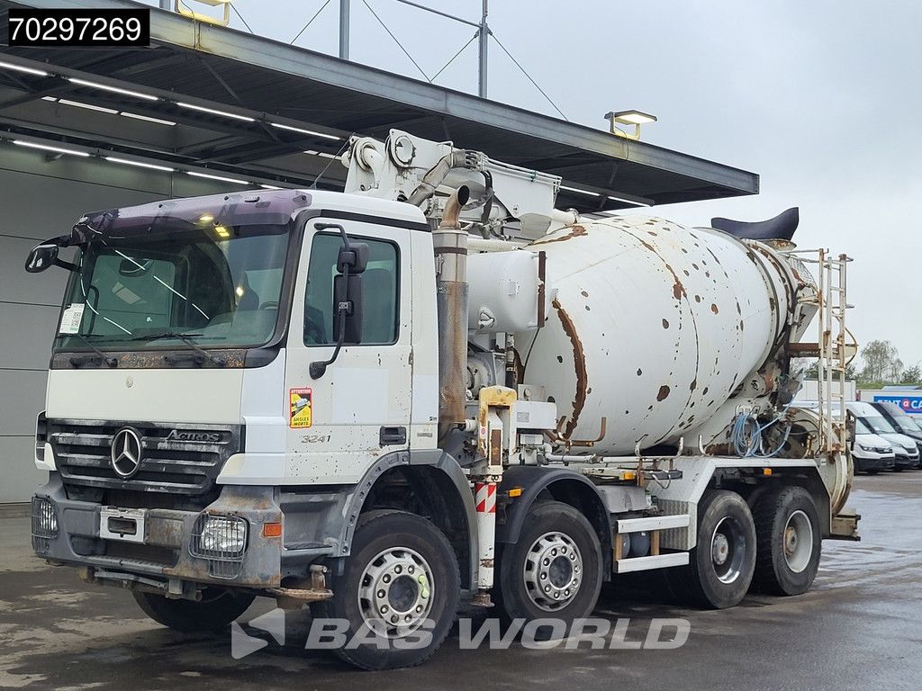 Mercedes Actros 3241 8X4 7m3 Putzmeister Mixer Big-Axle Steelsuspension Automatic Pompe+Mixer Euro 4