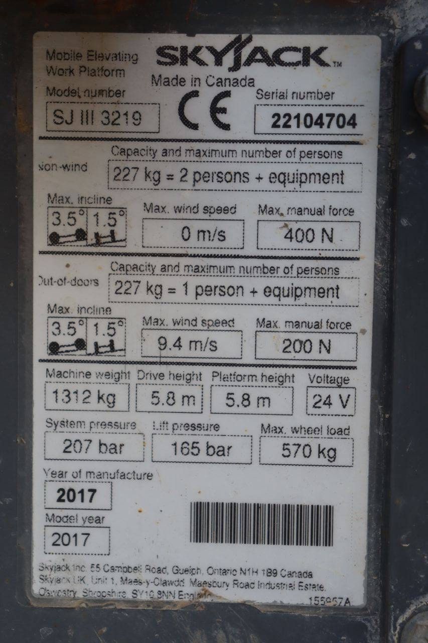 Scherenbühne Skyjack SJ III 3219 Elektro 7,8m 2017 Neu