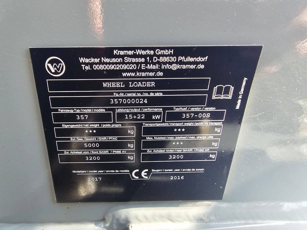 Wheel loader Kramer 357 Electric 22kW 2017
