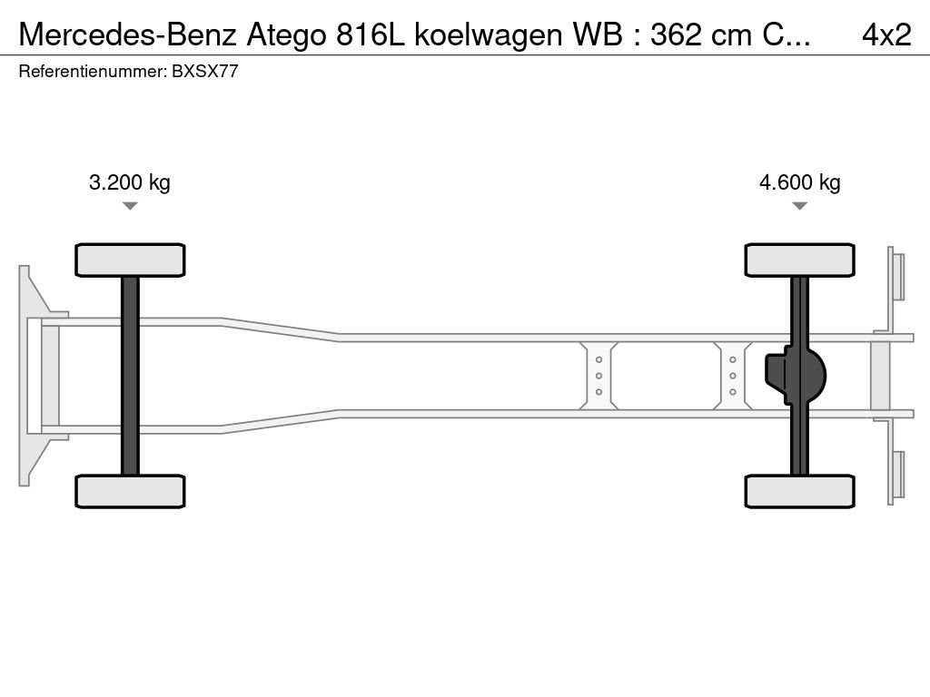 Mercedes-Benz Atego 816L koelwagen WB : 362 cm Clima 157.000 km !!! Carrier kapot ! Laadklep !