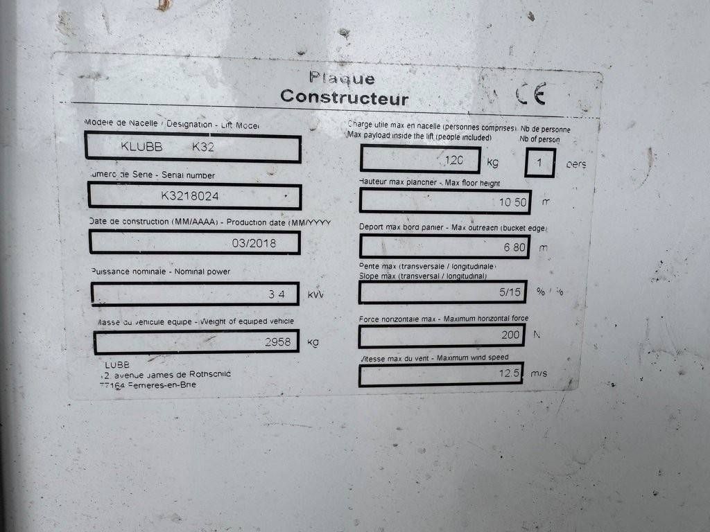 Peugeot Boxer 2.0HDI Diesel 13m 2018 Selbstfahrende Hubarbeitsbühne