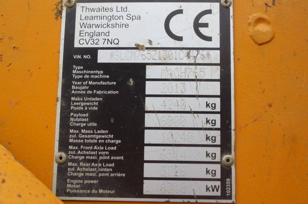 Dumper Thwaites MACH765 Diesel 63kW 2013
