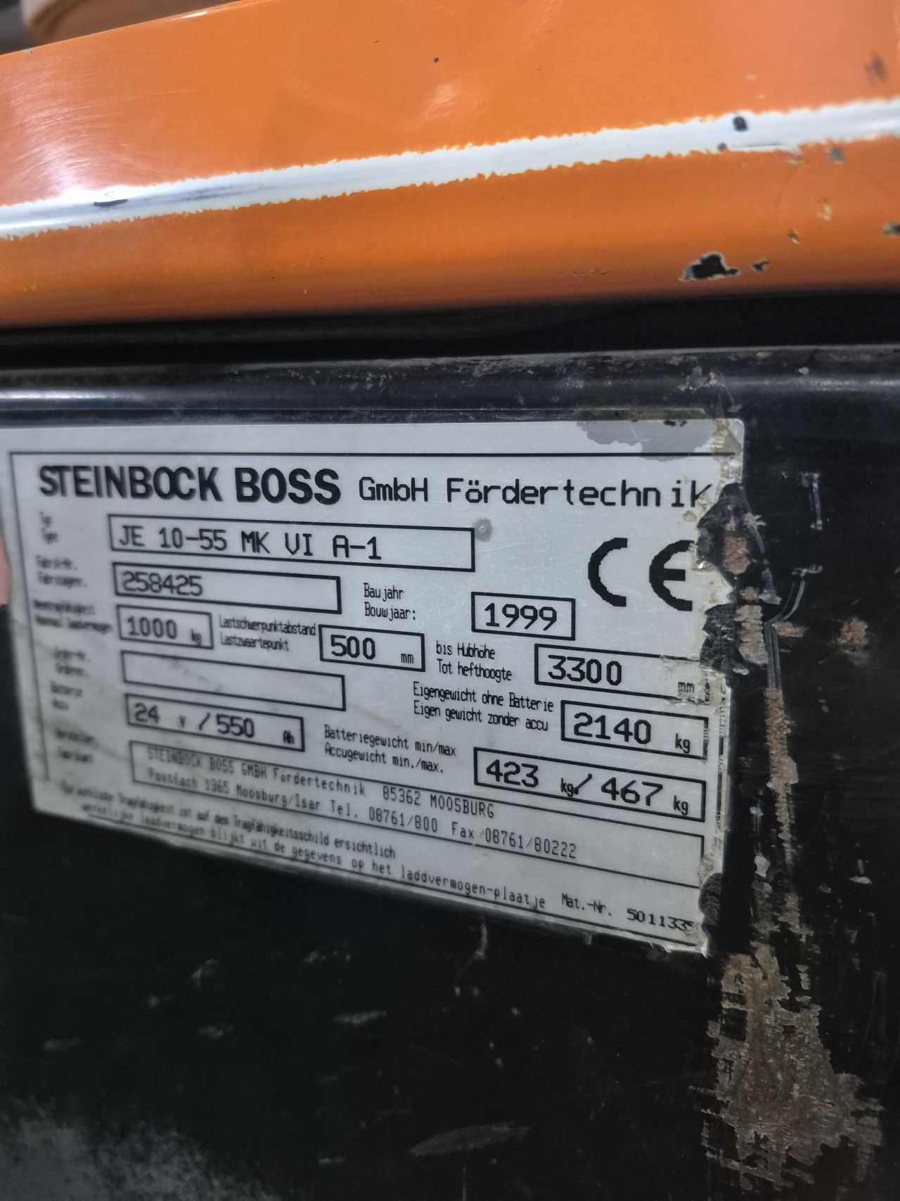 Steinbock Boss JE 10 triplex freelift 4.230 mm accu bj 2018