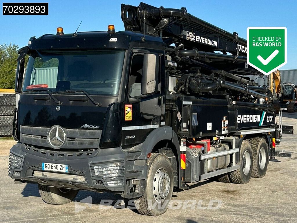Mercedes Arocs Arocs 2840 6X4 Unused! Everdigm 37CX-5 concrete pump Steel Suspension Automatic Euro 6