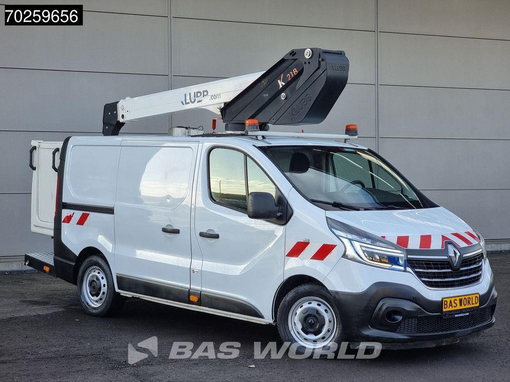 Renault Trafic 145pk Hoogwerker 11,4meter Werkhoogte LED Airco Cruise Werkplaatsinrichting Euro6 Nacelle Arbeitsbühne Klubb K21B Hubarbeitsbühne 5m3 A/C Cruise control