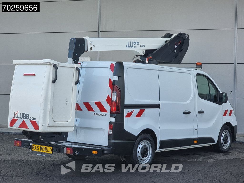 Renault Trafic 145pk Hoogwerker 11,4meter Werkhoogte LED Airco Cruise Werkplaatsinrichting Euro6 Nacelle Arbeitsbühne Klubb K21B Hubarbeitsbühne 5m3 A/C Cruise control