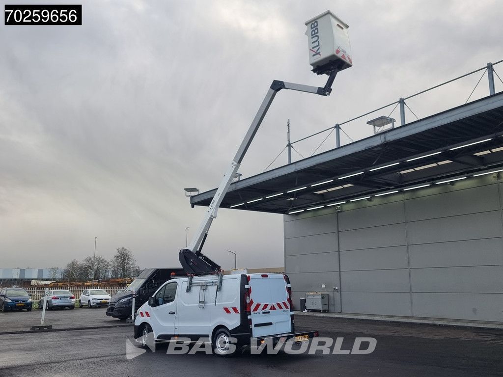 Renault Trafic 145pk Hoogwerker 11,4meter Werkhoogte LED Airco Cruise Werkplaatsinrichting Euro6 Nacelle Arbeitsbühne Klubb K21B Hubarbeitsbühne 5m3 A/C Cruise control