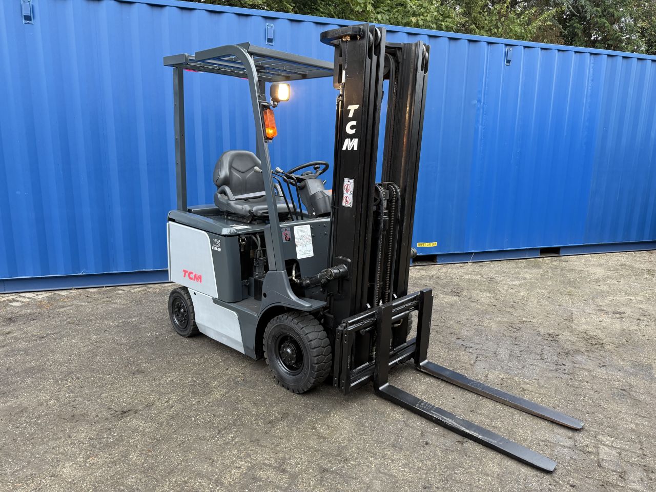 TCM 1.5 tonner elektrisch 3-delig Freelift Sideshift verlichting