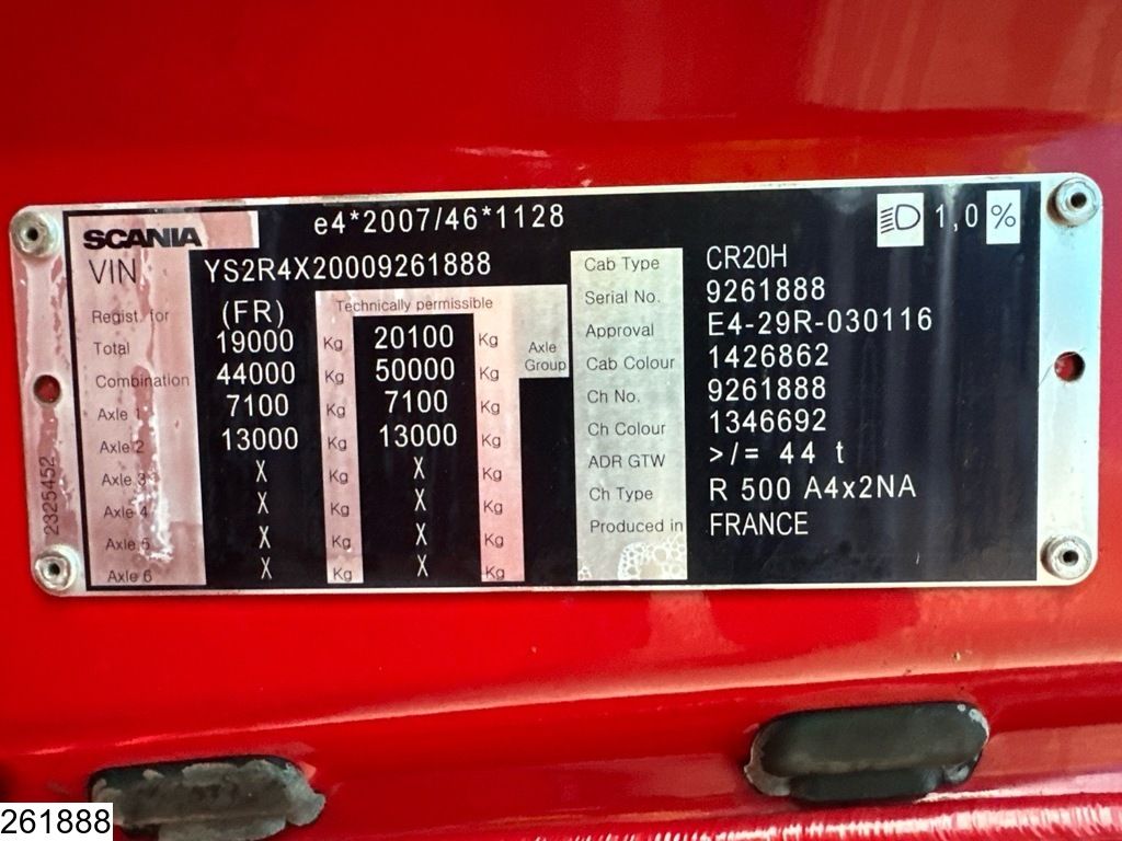 Scania R 500 EURO 6, Retarder, Standairco