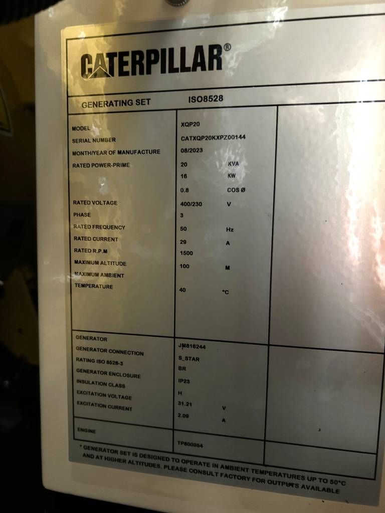 CAT XQP20 - Generator 20 kVA Stage V - DPX-18121
