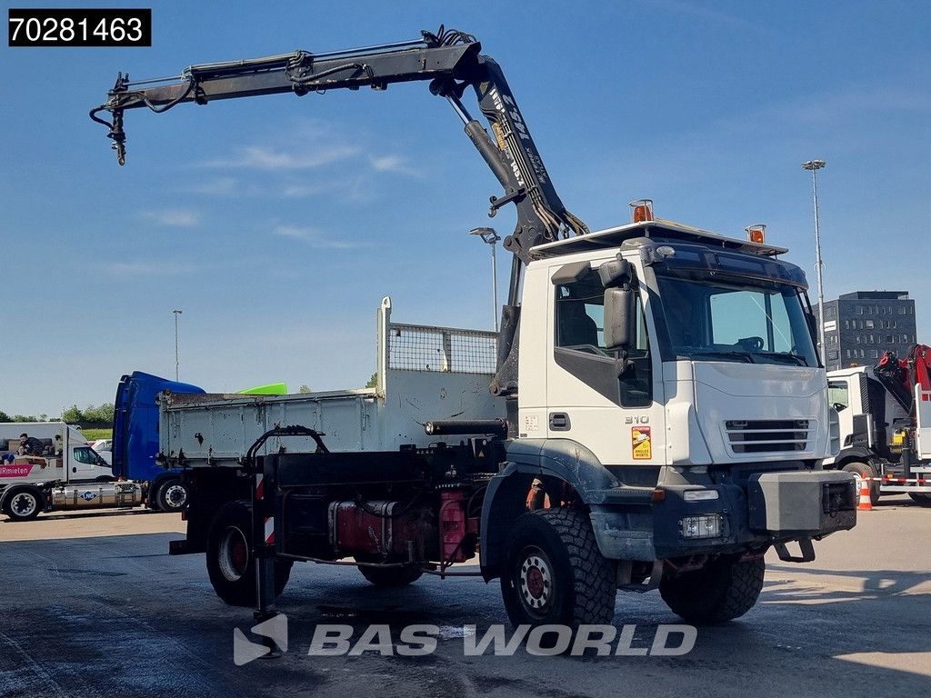 Iveco Trakker 310 4X4 Atlas 145.2-A2 Kran Crane 4x4 Big axle 6m3 3 sided tipper Euro 4