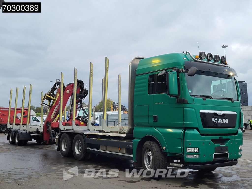 MAN TGX 26.540 6X4 TAJFUN L150Z.96 woodcrane Holztransport Manual Retarder Euro 5