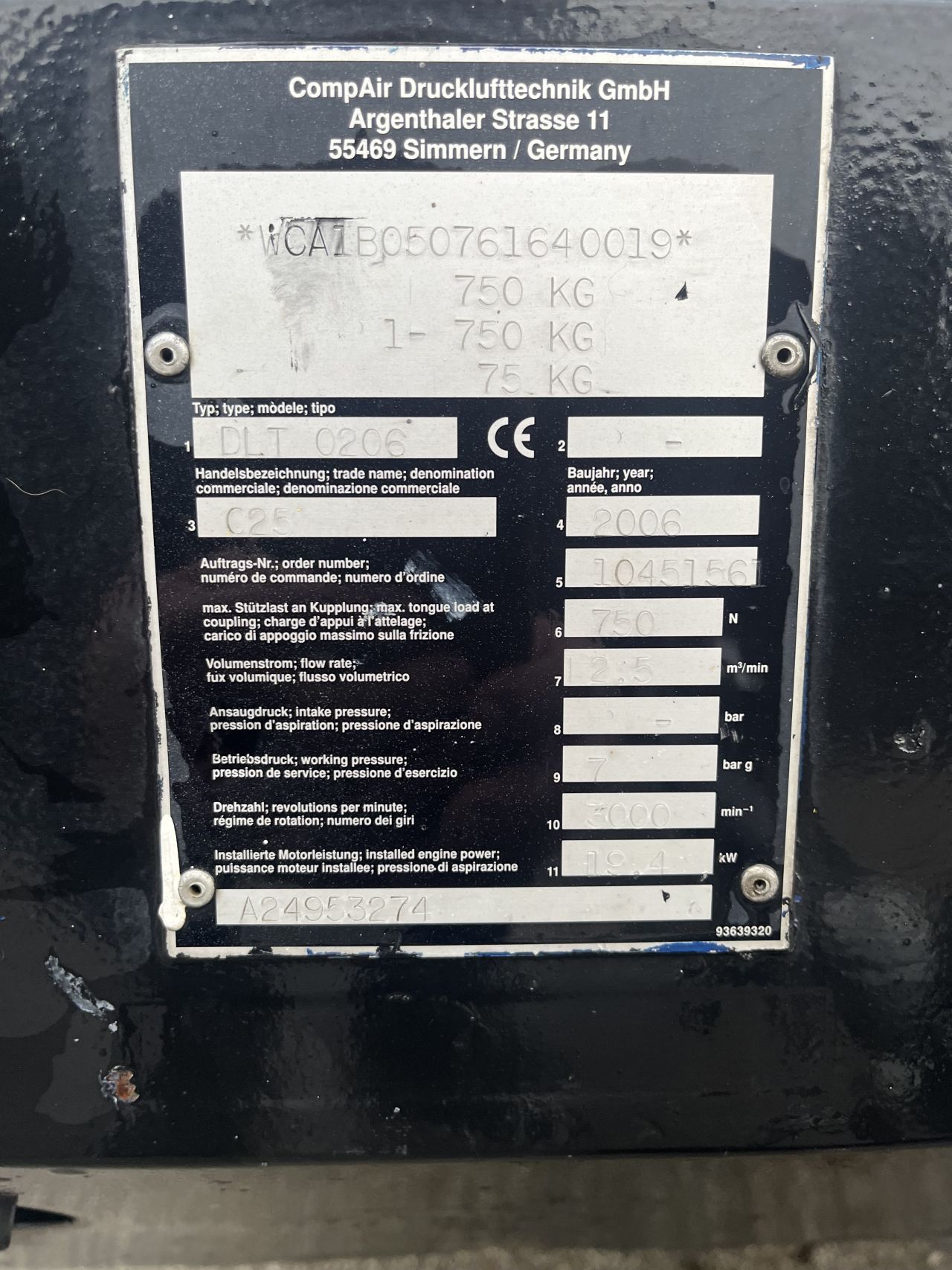 Compair 2.5 kuub compressor met koeler